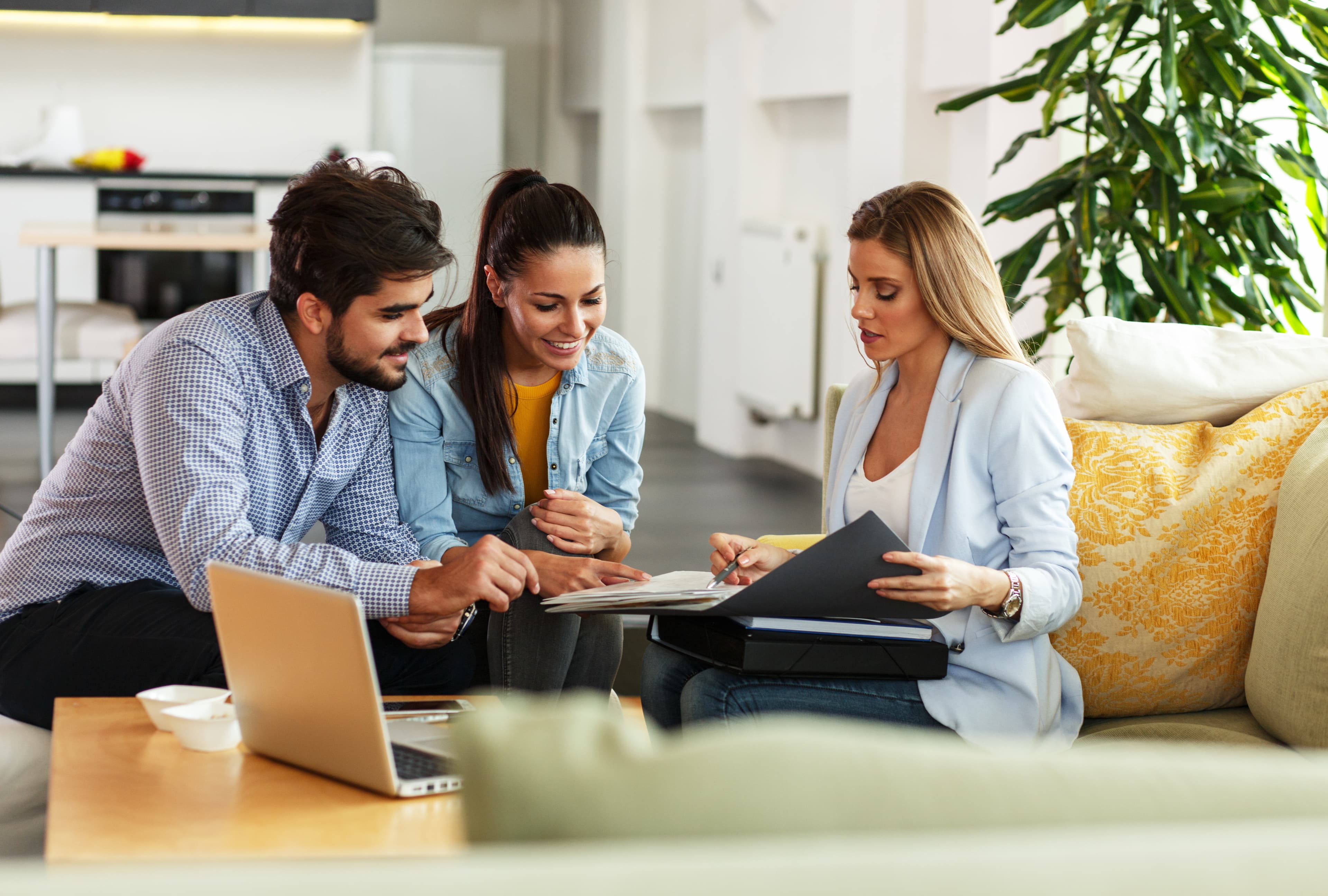 Group of employees reviewing results